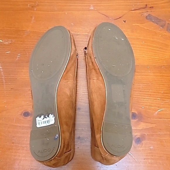 ALDO SUECE WOMEN'S FLAT LOAFERS WITH GOLD DETAILS AROUND THE SHOES IN BROWN SZ 7 - Picture 6 of 14